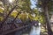 View of one of canals of Utrecht on sunny day