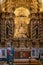 View of one of the ornate side altars in the Church of San Francisco in Evora