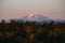 View of Ontake mountain in sunset time.