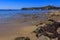 View onto the in Princeton Pillar Point Air Force tracking station radar dome across the water in Half Moon Bay