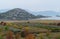 View onto the river and hills near Ploce in mist