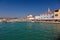 View onver the harbour of the historic town of Fazana on Istrian peninsula during daytime