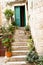 View on open green door - Trogir