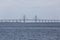 View on Oresund Bridge from the sea, Malmo, Sweden