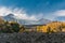 View ot the eastern flank of volcano Etna, in Sicily; in the background the south-east crater, in the foreground an arid lava flow