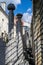 View of the Ottoman tombstones in the Sinan Pasha Complex, consisting of a madrasa and tomb on Divanyolu Street in Fatih, Istanbul