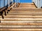 view of outdoor rusty stairs in sunny day