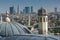 View of outer view of dome in Ottoman architecture. Roofs of Istanbul. Suleymaniye Mosque. Turkey.