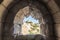 View from the outer window of tower in Nimrod Fortress located in Upper Galilee in northern Israel on the border with Lebanon.