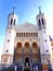 View from outside Notre dame de fourviere basilicathe and river Saone, Lyon, France