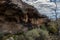 View over a Aboriginal cave, behind a fence, in australia