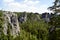 View over the Bastei rocks formation in Rathen in the Saxon Switzerland