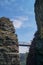 View over the Bastei rocks formation in Rathen in the Saxon Switzerland