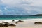 View over the beach in Jervis Bay Marine Park, city of Huskisson, NSW, Australia, a small coastal town well known as gateway to