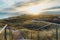 View over the beaches of Walcheren in Zeeland near Domburg in the early morning at sunset