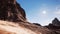 View over a beautiful desert redrock canyon. 3D rendering.