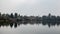 View over Bindu Sagara lake with reflection of the historic temples in Bhubanswar, Odisha, India