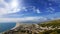 View over British seaside town and coastline