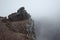 view over caldera of mount vesuvius volcano situated near italian city naples. this volcano caused total destruction of