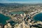 View over Calpe Calp town, Spain. Shot from the Penon Ifach