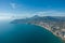 View over Calpe Calp town, Spain. Shot from the Penon Ifach