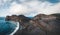 View over Capelinhos volcano, lighthouse of Ponta dos Capelinhos on western coast on Faial island, Azores, Portugal on a