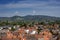 View over the center of Breisach am Rhein from Eckartsberg to black forest