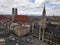 View over city center of Munich - Frauenkirche, Marienplatz and Gothic Town Hall