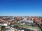 View over the city of Munich from the tower of Saint Peter. Scenic summer aerial panorama of the Old Town architecture