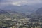 View over the city of Trento, Hills in the Background,