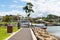 View over the coastal walking path in the city of Huskisson, NSW, Australia, a small coastal town well known as gateway to Jervis