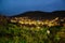 View over Dunedin city from a viewpoint at night, Dunedin, Otago, South Island, New Zealand