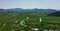 View Over Farmland to Adriatic Sea, Montenegro