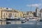 View over the Grand Harbour of Valetta with big yachts