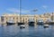 View over the Grand Harbour of Valetta with big yachts