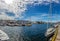 View over the harbor of the Norwegian city of Bergen in summer