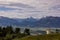 View over the high mountains of Salzburgerland in the Austrian Alps