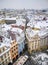 The view over the houses and the roofs from the top of Staromestska tower