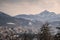 View over Innsbruck Austria, Panoramic view above Innsbruck Austria Europe