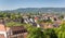 View over Kassel and surrounding hills from the Weinberg park