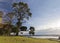 View over the lake Coila towards Tuross Head. Bingie. Australia.