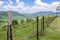 View over landscape of hills and fields on central Upolu Island, Samoa, South Pacific