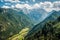 View over Logarska valley to Kamnikâ€“Savinja Alps in Slovenia