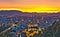 View over Malaga City at night, HDR image