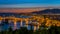 View over Malaga Port and Harbor at night