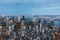 View over Manhattan in the direction of New Jersey from Empire State Building at sunset