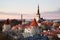 A view over medieval Tallinn Old Town in Estonia