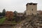 View over the medieval tower of Medici Fortress of Santa Barbara. Pistoia. Tuscany. Italy.