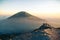 View over Merbabu volcano from Merapi mountain