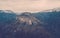 View over misty montain rock in the Moraca river canyon, north Montenegro